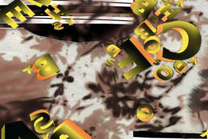 立体字母与迷彩纹理的潮流服装印花素材