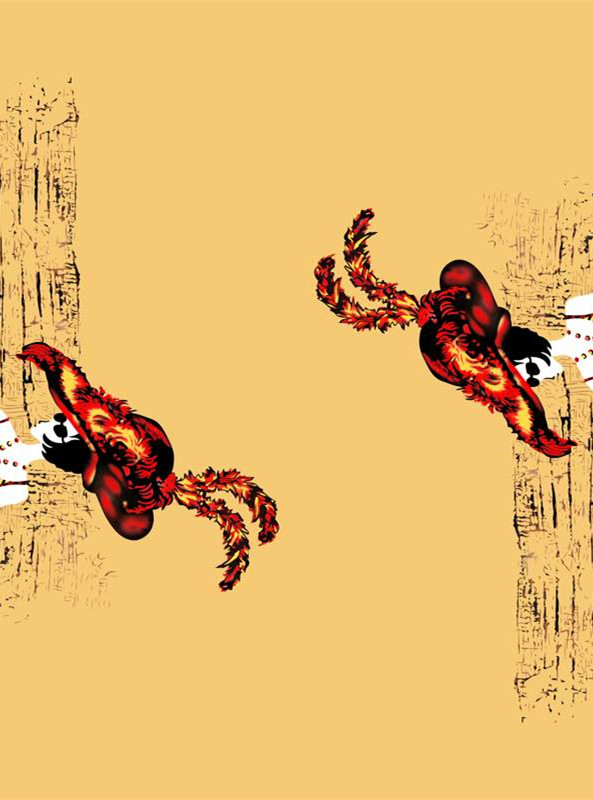 复古火焰纹样服装印花素材 高质感面料印花设计