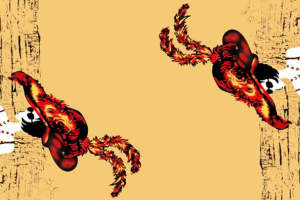 复古火焰纹样服装印花素材 高质感面料印花设计