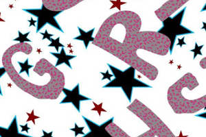 潮流星形字母豹纹面料印花 服装印花设计素材推荐