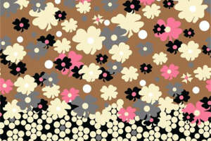复古花卉与圆点拼接的时尚面料印花素材