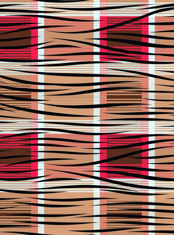 复古格纹动物纹面料印花素材