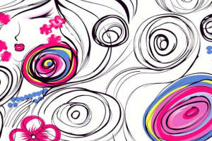 抽象漩涡与花卉交织的时尚面料印花素材