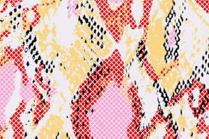 时尚撞色蛇纹面料印花 潮流服装印花素材推荐