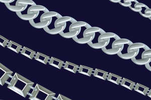 时尚银色链条面料印花素材，适用于潮流服装印花设计