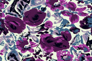 复古紫蓝花卉服装印花高清素材推荐