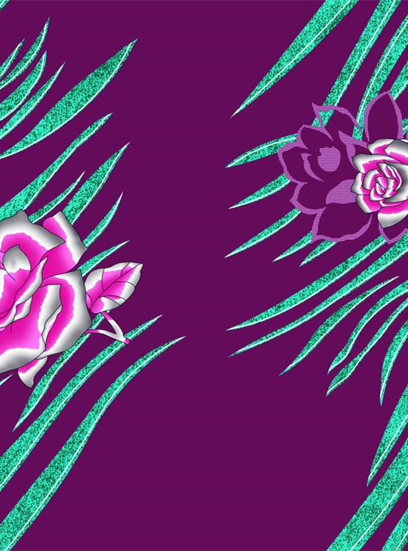 复古亮片花卉面料印花素材,适合服装设计的独特花型