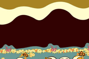 复古插画风猫头鹰图案 服装印花面料设计素材