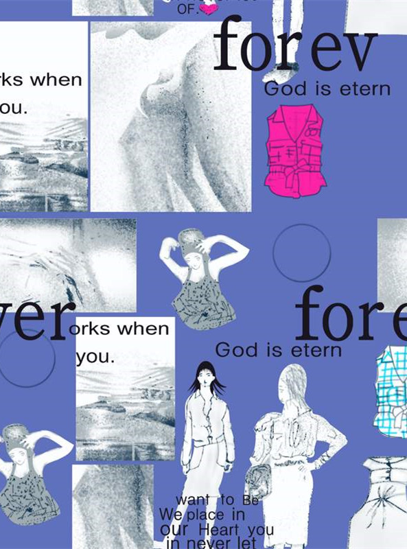 复古拼贴风面料印花素材 时尚服装印花设计灵感