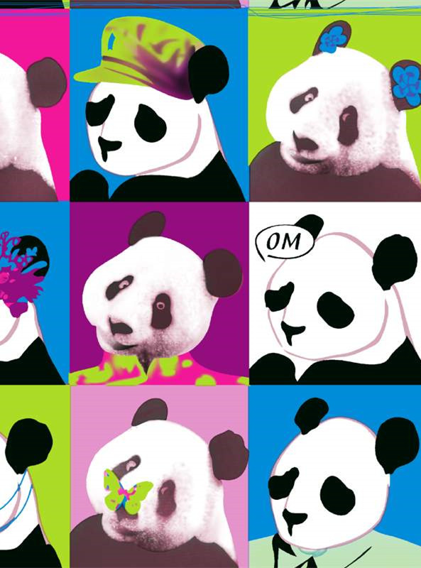 创意熊猫波普风面料印花素材,时尚服装印花设计灵感
