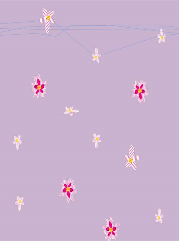 清新淡紫花卉面料印花 服装印花设计素材