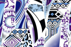 紫色系抽象几何面料印花素材 时尚服装印花设计灵感