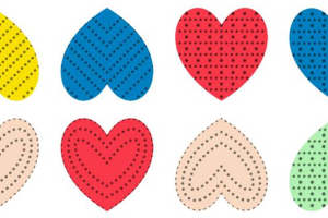 多彩心形纹理面料印花 时尚服装印花素材推荐