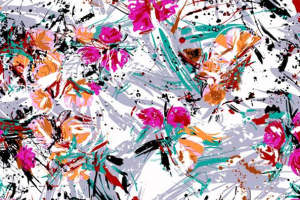 时尚抽象花卉面料印花素材 艺术感服装印花设计