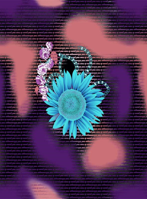 复古花卉珠链装饰 服装印花面料素材推荐