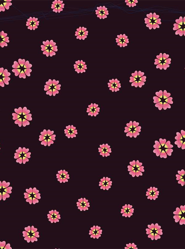 复古风粉色花卉面料印花,时尚服装印花素材