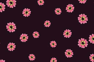 复古风粉色花卉面料印花，时尚服装印花素材