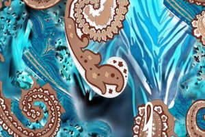 复古佩斯利花纹面料印花设计，适用于高端服装印花