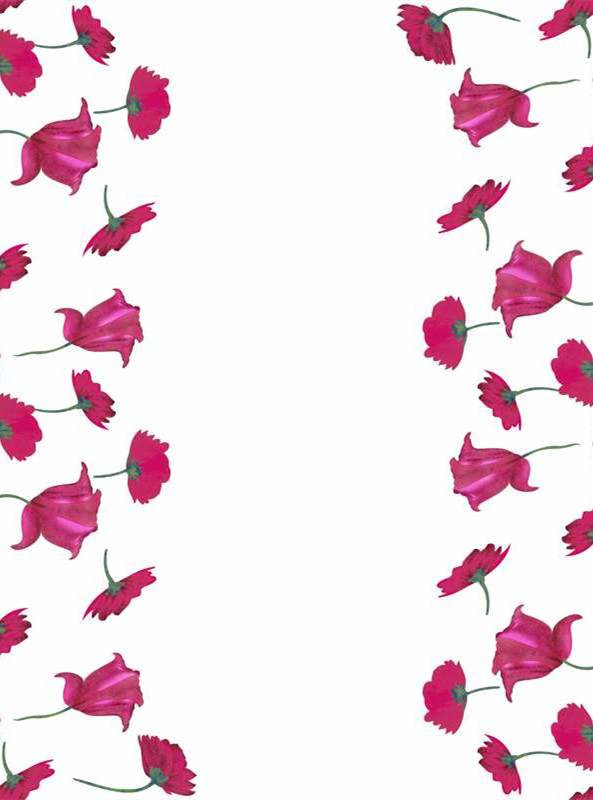 手绘粉红郁金香 服装印花面料纹理素材