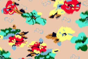 复古花卉艺术风面料印花素材，适合服装定制