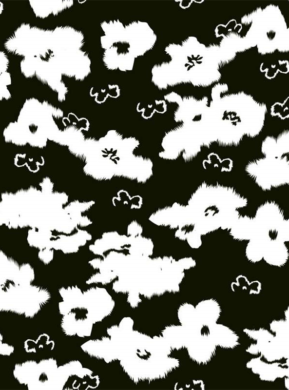 复古毛绒花卉面料印花 时尚服装印花设计素材