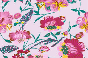 复古浪漫花卉面料印花素材 适用于春夏服装