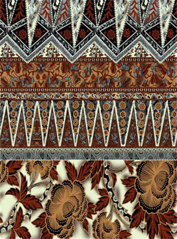 复古民族风面料印花素材,适用于高端服装印花设计