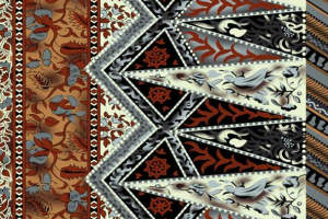 民族风几何拼接面料印花 服装印花设计素材