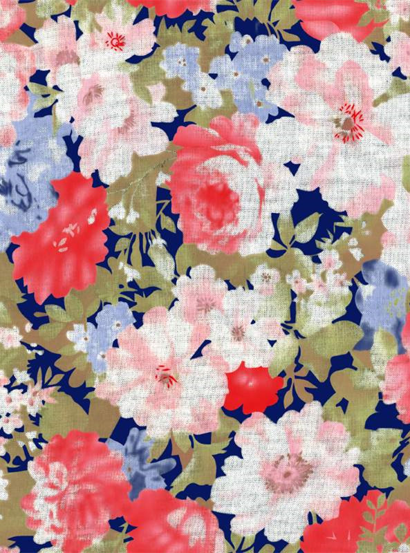 复古花卉面料印花 服装印花设计素材