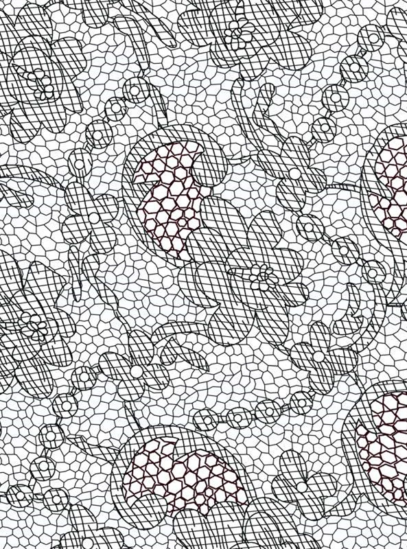 复古花卉网格纹理面料印花素材,适用于服装印花设计