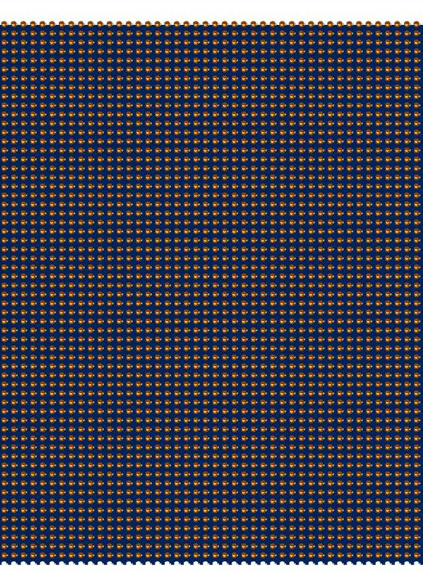 深蓝底橙点几何面料印花,打造复古风服装印花设计