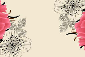 新中式水墨花卉面料印花 服装印花设计素材