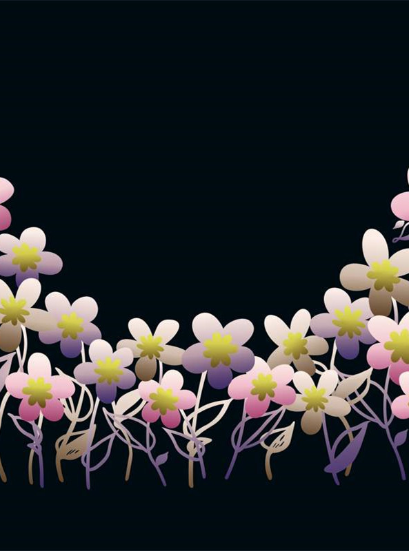 梦幻渐变花卉面料印花 时尚服装印花设计素材