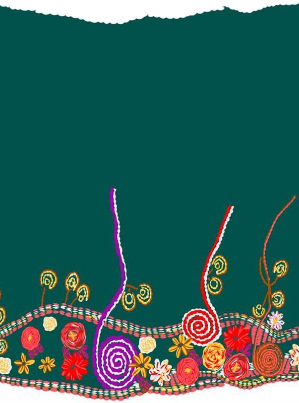 民族风花卉面料印花素材,适用于服装设计的创意花型