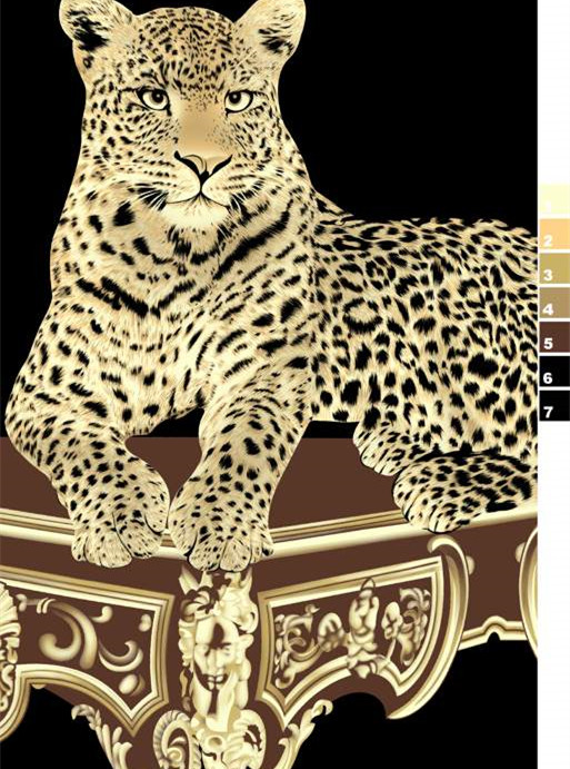 复古奢华豹纹面料印花素材 高端服装印花设计灵感