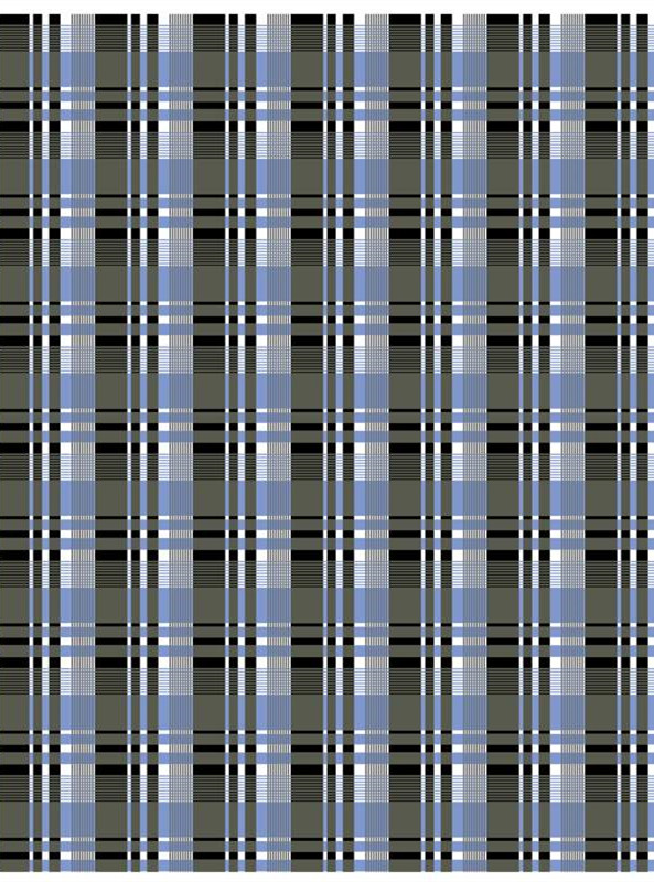 经典蓝黑格纹面料印花 时尚服装印花设计素材