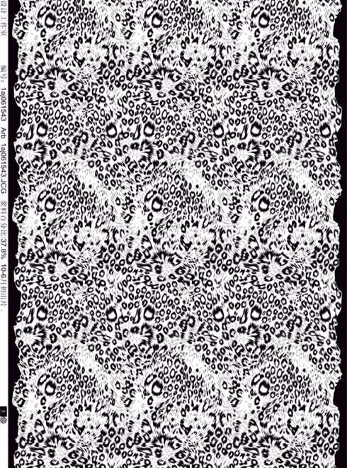 经典黑白豹纹面料印花素材 服装印花设计必备