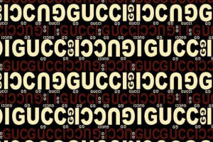 复古潮流GUCCI字母重复排列面料印花素材