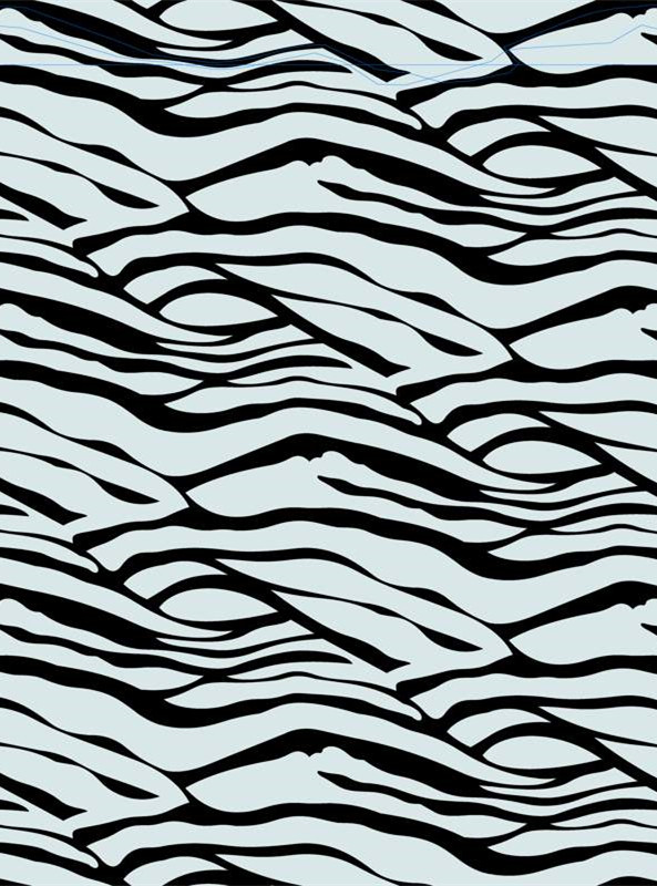 潮流黑白波浪纹 高级感面料印花设计素材