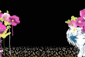 时尚豹纹与花卉融合的面料印花设计素材