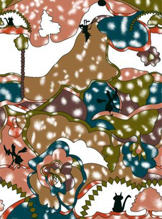 复古猫咪花卉图案 服装印花设计素材推荐