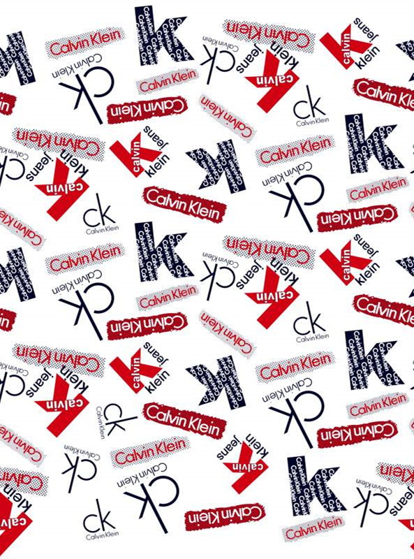 经典CK logo面料印花素材
