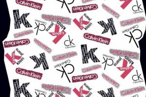 时尚CK字母组合面料印花素材，适用于潮流服装印花设计