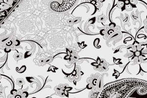 经典黑白佩斯利花纹服装印花素材 复古面料设计灵感