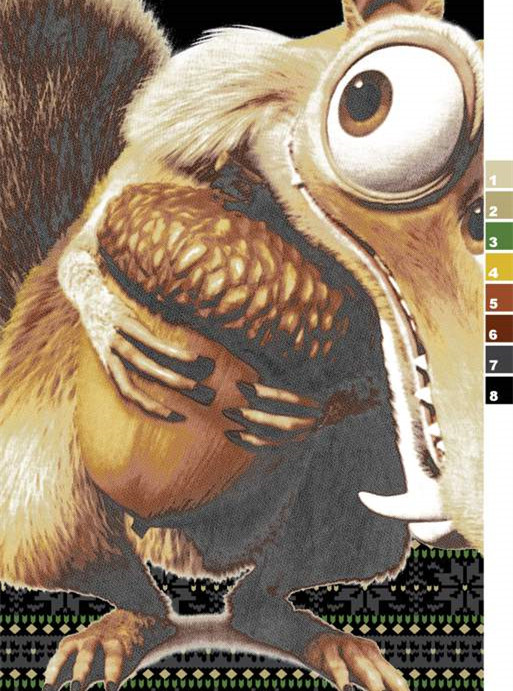 卡通松鼠抱坚果 趣味面料印花素材推荐