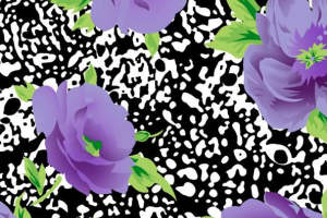 复古紫花与抽象纹理面料印花素材