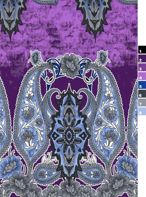 复古佩斯利花纹 高端服装印花面料素材