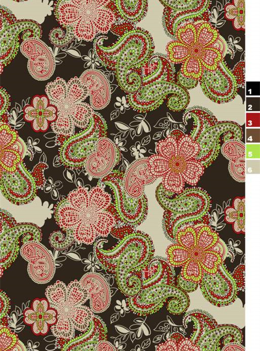 复古民族风面料印花 服装印花设计素材