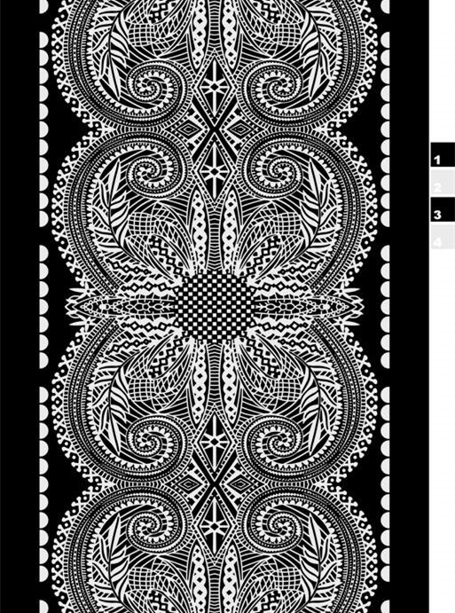 民族风对称花纹面料印花 服装定制理想素材