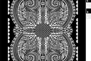 民族风对称花纹面料印花 服装定制理想素材